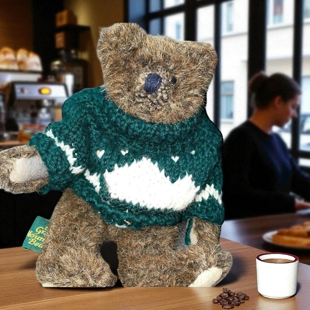 Green Mountain Teddy Bear Plush Mary Meyer Mansfield Jointed Nursery Toy Vintage